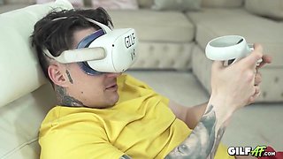 Gilf Vr Game With Redhead Granny With Foxy Tiger