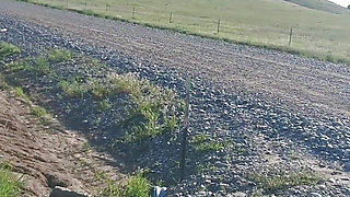 DRONE CATCHES  BLACK BBW MASSAGING HER BODY IN NATURE