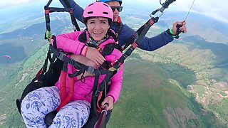 SQUIRTING While PARAGLIDING In 2200 M Above The Sea ( 7000 Feet ) - Footjob