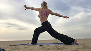 Beach Yoga in Bikini Top