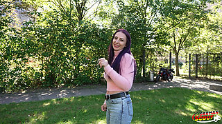 German Scout - German Inked MILF Devil Akita with Long Labia Pick up for First Casting Fuck