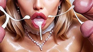 Sexwife Bride Sex in Bukkake Wedding Party.bride Curvy Woman with Big Tits, Big Dick,cumshot, Cuckold, Bukkake