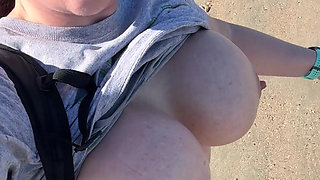Tits, Hairy Pussy and Ass Out on the Beach!!