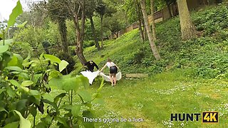 Hunt4K: Maya and her hot girlfriend get wild in the woods with pantyhose-clad pussy-shaking action