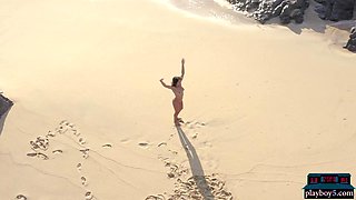 Indian cougar beauty outdoor striptease