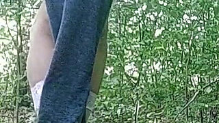 Masturbating in the Forest with an Anal Plug