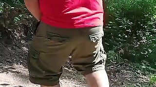 Old Sexy Hitchhiker Whore From Street Fucked in Forest with and Then Without a Condom