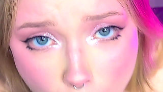 Cum Shower for 18yo Busty Babe - Big Dildo, Tittyfuck, Huge Cumshot, Cum Swallow