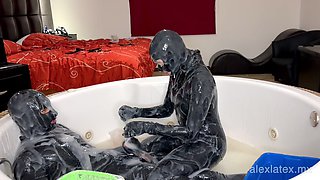 Playing in Cum with Gloomy Babe, Part 2 - Alex Latex