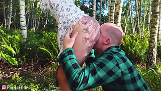 Massive Female Ejaculation While Inserting Cock Into Pussy, Caught Picking Fruit