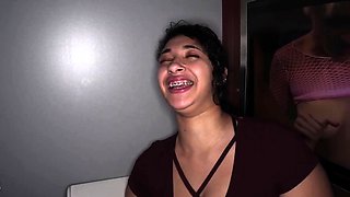 Ebony Cumslut Sucking & Fucking Multiple Cocks