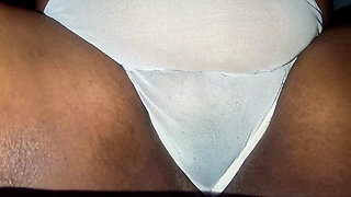 Hot bbw amateur housewife cumming in transparent white panties