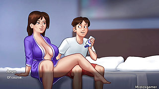 SUMMERTIME SAGA Mom gets her pussy massaged by her stepson