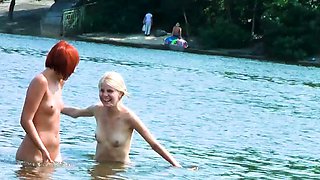 Nudist really likes exposing herself and showing off