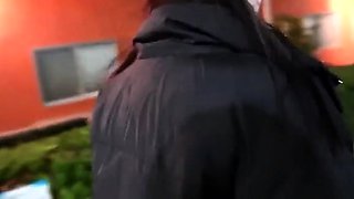 Amateur skater girl outdoor in public fucking for money
