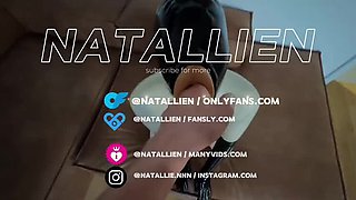 Natallien's Latex Suit Creamy Dildo Fuck - BDSM Creampie & Orgasm
