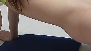 Girls Only Apartment in Japan, a Room Where Girl Does Sexy Exercises While Adjusting High Cut Thong Leotard That Wedgie Crotch