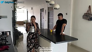 My Brother's Girlfriend Wants Breakfast But I Give Her My Cock Instead - Amateur MILF Creampie Fucking