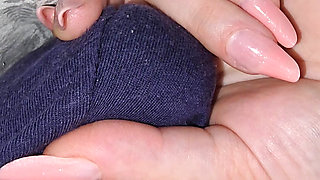 Step mom hand slip on step son blue underwear touching his dick