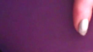 Purple nylon pantyhose head and legs