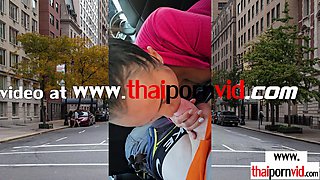 Naughty amateur Thai MILF Joon Mali welcomes her big cocked fan at Thailand