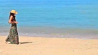 Hot Hairy Amateur MILF Flashing Pussy and Butt Plug in Asshole on Public Beach