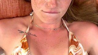 Fucks Guy's Cock with Her Tits