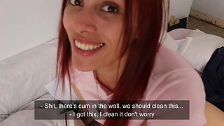 Babysitter Gives a Sloppy Blowjob and Fucks Her Boss for a Raise