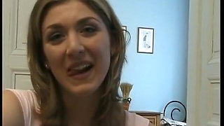 Big-breasted, Slender Stepmom Does It Herself in Front of the Cameraman