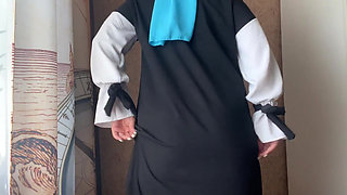 Girl in Hijab Gets Horny While Doing Stretching