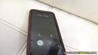 Jane Wildes Cuckold Boyfriend Listens On Phone As His Girl Fucks Big Black