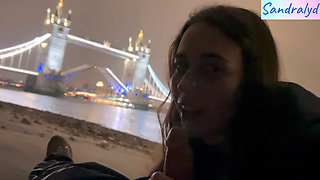 Blowjob on London bridge with egg sucking