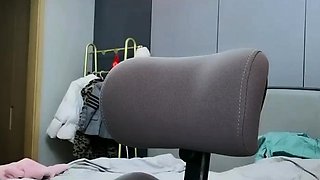 Glamour babe with big boobs masturbates in lingerie