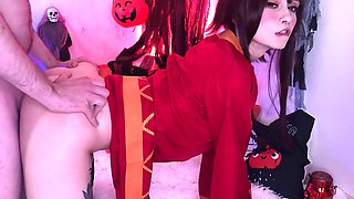 Slutty 18 Years Old Enjoys Step Daddy's Big Dick and Swallows His Cum