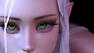 Forest Elf with Stunning Green Eyes Gives Blow Job in POV - 3D Porn