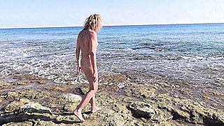 Gigi and Dave - Sex and Tease on a Nudist Beach. Extra Edition. Shemale Dogging Outdoor