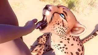 Furry Girl Mates With a Man Furry monster