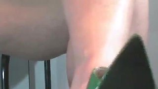 Back Upskrted in Green Open Heels