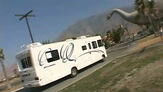 Busty tanned chick gets group fucked in my bang van