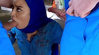 Movers discover that Arab hijab teen Maya Bijou is a freak