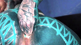 Anal Masturbation and Squirt - Tattoo Girl in Latex - Gapes and Prolapse, ATM