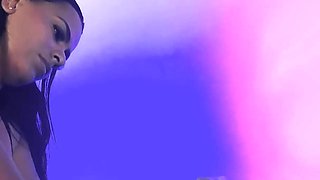 Massage: Brazilian Mulatto Rubs Japanese Man's Dick on the Table and He Fucks Her Pussy Afterwards