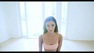 Hot step sister helps brother blowjob
