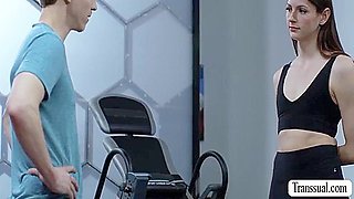 Horny Tgirl Bareback Fucked In The Gym 10 Min