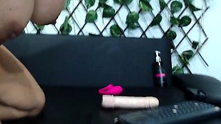 Shaved pussy blonde Tasha Reign with big boobs goes solo