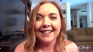 AuntJudy's - Your Busty aunty Denise Sucks Your Cock Before Her Date (pov)