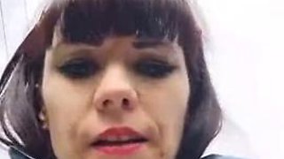 Pretty face milf outdoor stripping and teasing: Amateur, Brunette  Solo Porn