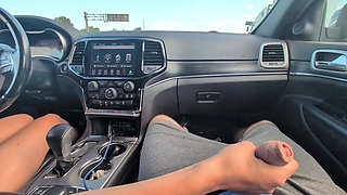 Cumshot All Over Car From Handjob