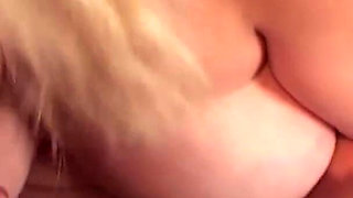 Blonde bbw fucked and jizzed on tits in pov