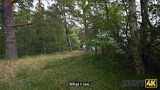 Hunt4k. wild man found red haired bitch in the forest and banged her roughly